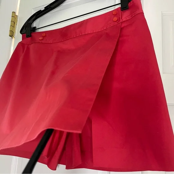 Ann Taylor Red Cotton A-Line Mini Skort for Resort Wear - Picture 4 of 6